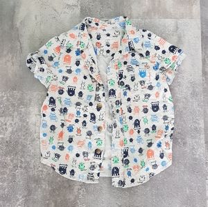 Monster Button Down Toddler Shirt